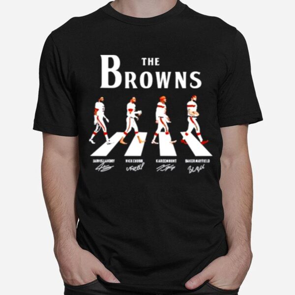 The Browns Landry Chubb Hunt Mayfield Abbey Road Signatures T-Shirt