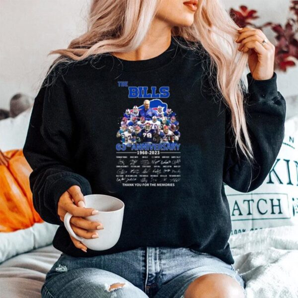 The Buffalo Bills 63Rd Anniversary 1960 2023 Thank You For The Memories Signatures Sweater