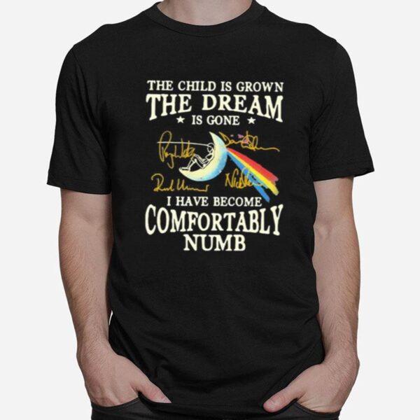 The Child Is Grown The Dream Is Gone I Have Become Comfortably Numb Pink Floyd Signatures T-Shirt