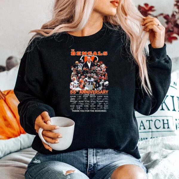 The Cincinnati Bengals 55Th Anniversary 1968 2023 Thank You For The Memories Signatures Sweater