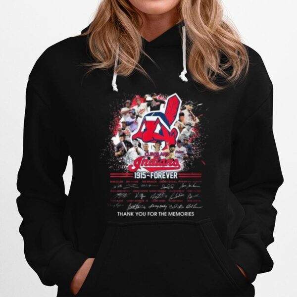 The Cleveland Indians 1915 %E2%80%93 Forever Thank You For The Memories Signatures 2023 Hoodie