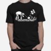 The Empire Doesnt Care About Your Stick Figure Atat Star Tie Fighter War Family T-Shirt