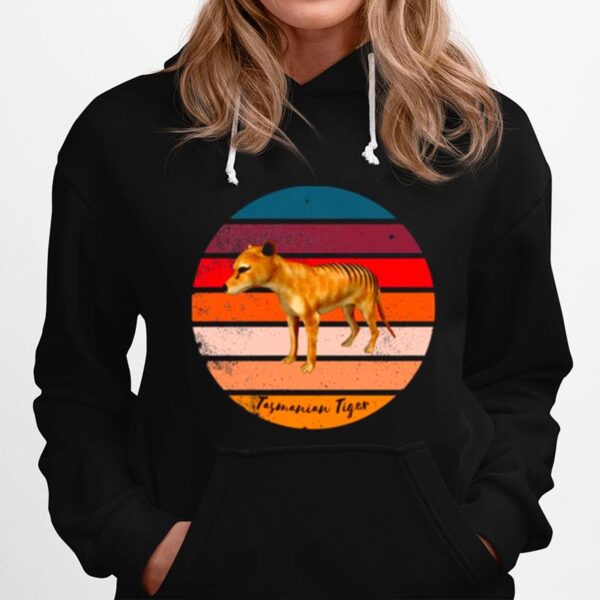 The Extinct Tasmanian Tiger Vintage Carnivorous Marsupial Tasmanian Tiger Hoodie