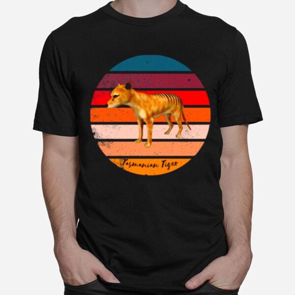 The Extinct Tasmanian Tiger Vintage Carnivorous Marsupial Tasmanian Tiger T-Shirt