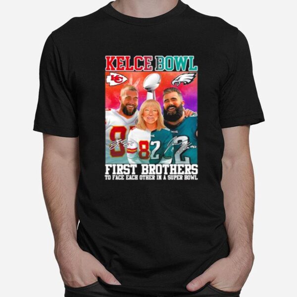 The First Brother Players To Face Each Other 2023 Kelce Family T-Shirt