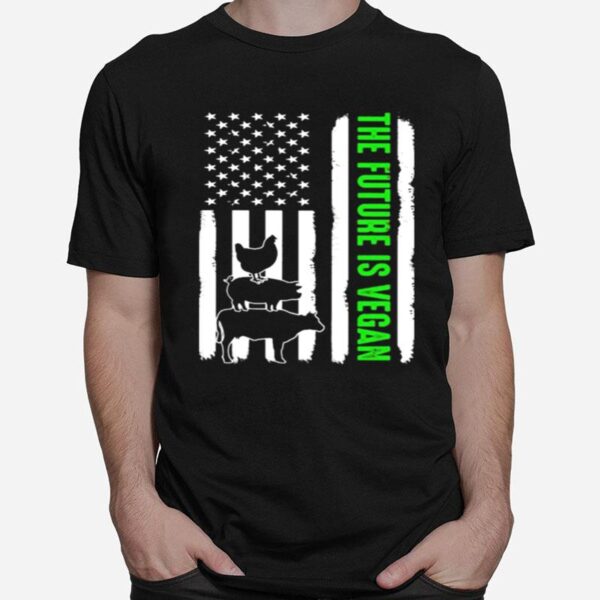 The Future Is Vegan American Flag T-Shirt