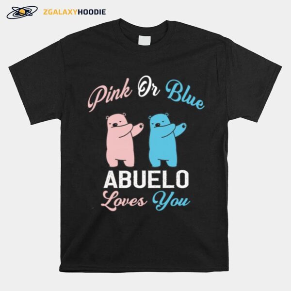 The Gender Baby Pink Or Blue Abuelo Loves You T-Shirt