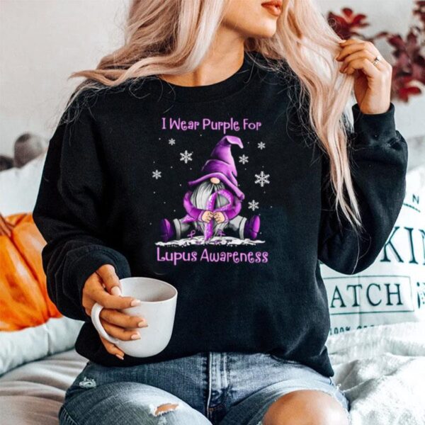 The Gnome I Wear Purple For Lupus Awareness Sweater