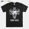 The Goat Retired No 12 2000 2022 Tom Brady T-Shirt