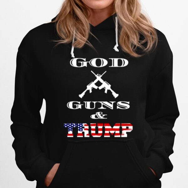 The God Guns And Trump American Flag Hoodie