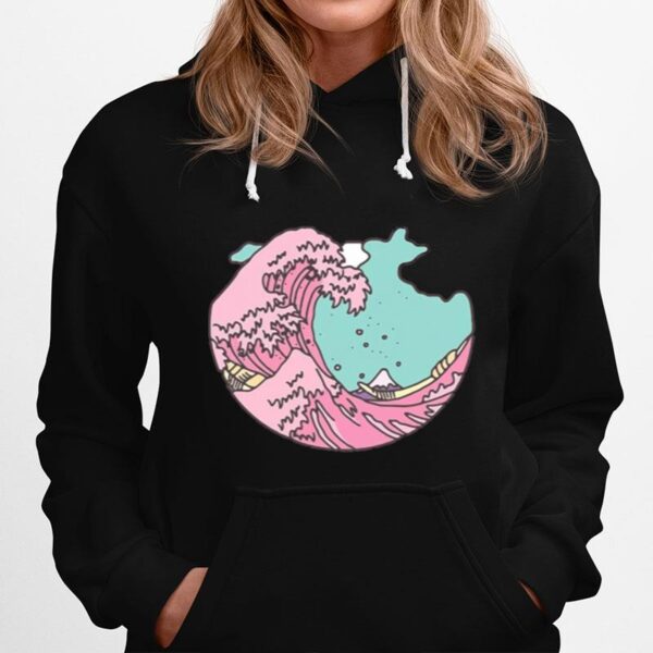 The Great Wave Off Kanagawa Pastel Aesthetic Kawaii Japanese Hoodie