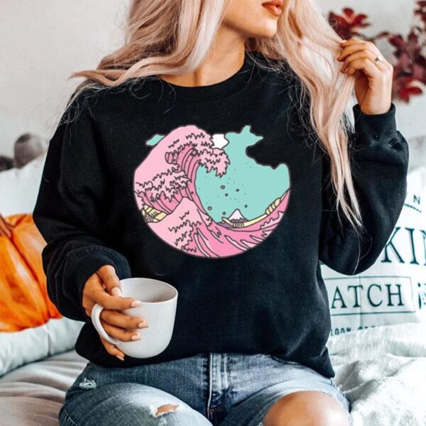 The Great Wave Off Kanagawa Pastel Aesthetic Kawaii Japanese Sweater