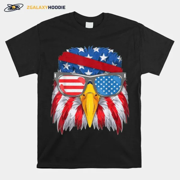 4Th Of July Eagle Sunglasses Usa American Flag Patriotic Unisex T-Shirt