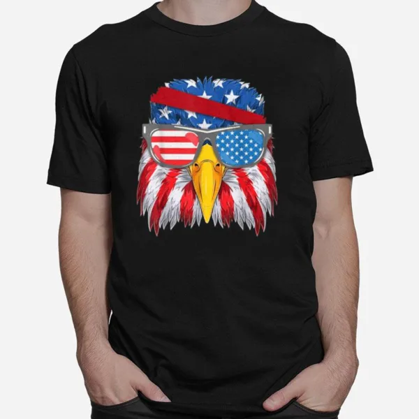 4Th Of July Eagle Sunglasses Usa American Flag Patriotic Unisex T-Shirt