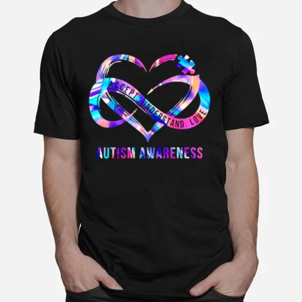 Accept Understand Love Autism Awareness Hologram Unisex T-Shirt