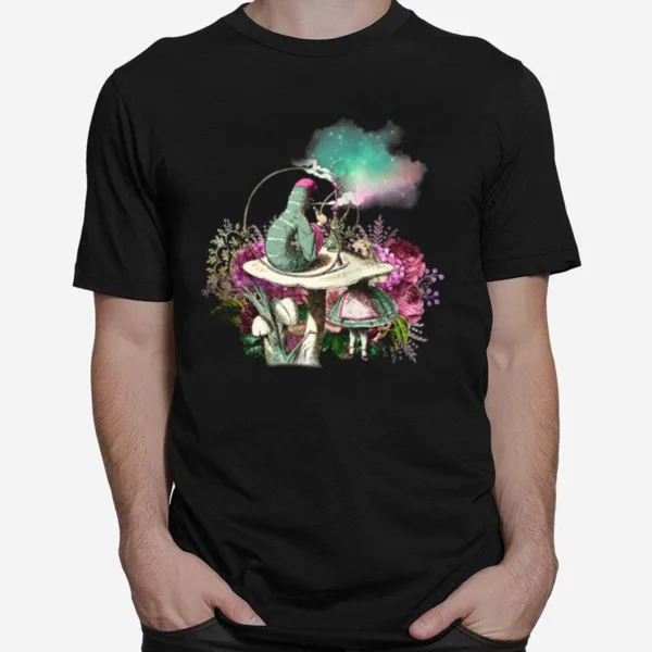 Alice In Wonderland And The Smoking Caterpillar Unisex T-Shirt