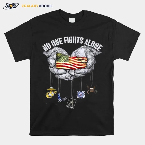 America Marine Corps Air Force Us Army Chatham Lighthouse No One Fights Alone Unisex T-Shirt