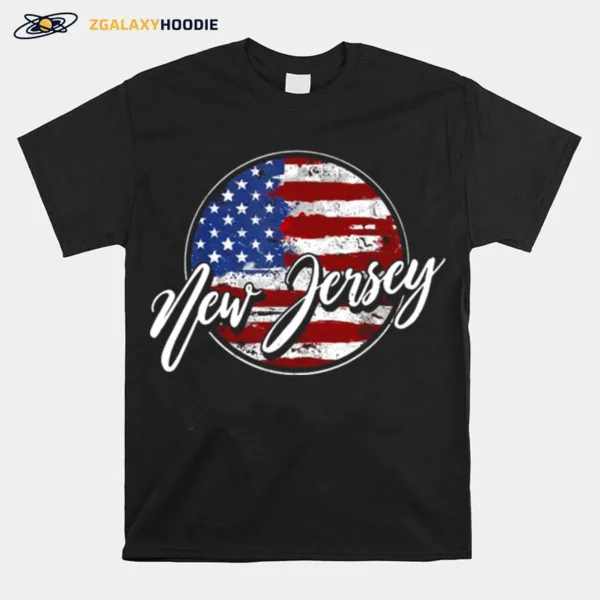 American Flag New Jersey Vintage Unisex T-Shirt