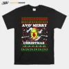 Avocado Snow Slide Merry Christmas Unisex T-Shirt