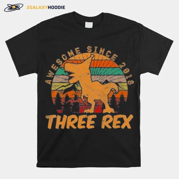 Awesome Since 2018 Three Rex Vintage Unisex T-Shirt