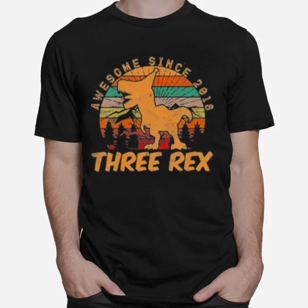 Awesome Since 2018 Three Rex Vintage Unisex T-Shirt