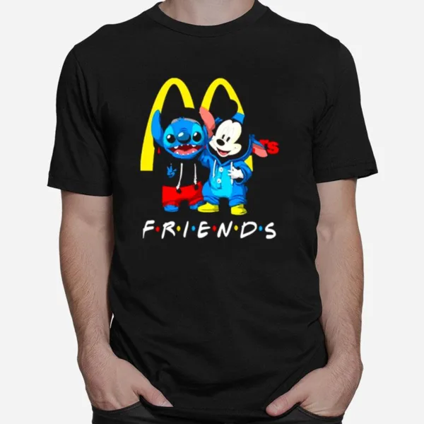 Baby Stitch And Mickey Mouse Mcdonalds Friends Unisex T-Shirt