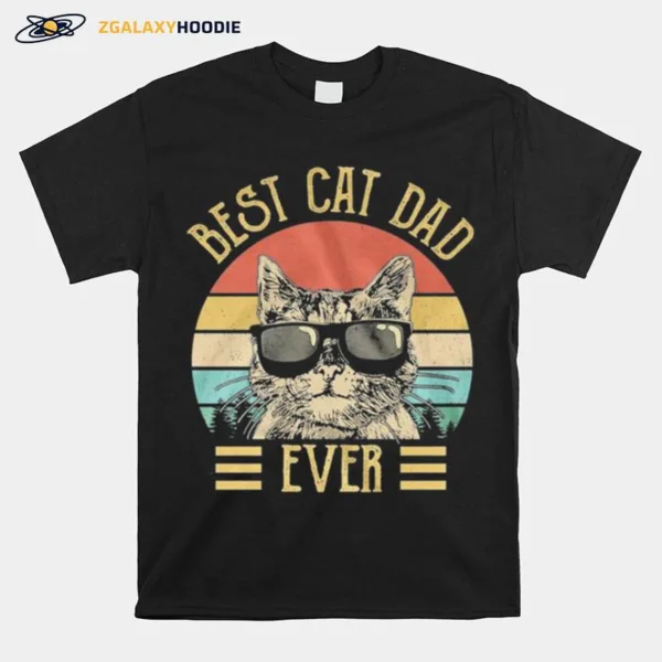 Best Cat Dad Ever Retro Vintage Unisex T-Shirt