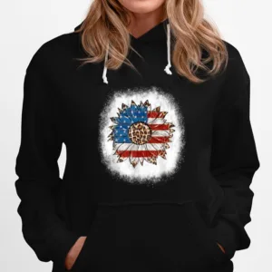 Bleached Sunflower American Flag Patriotic 4Th Of July Women T B09Zp2Nflt Unisex T-Shirt