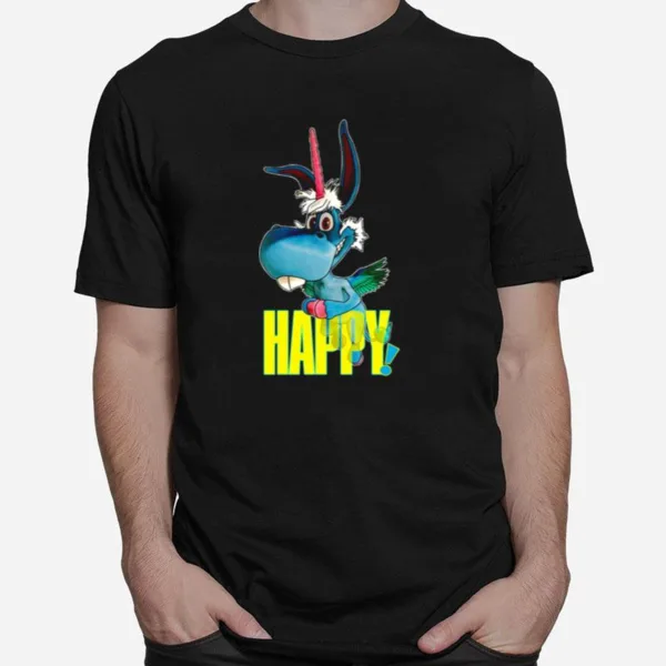 Blue Unicorn Is Happy Funny Movie Happy Netflix Unisex T-Shirt