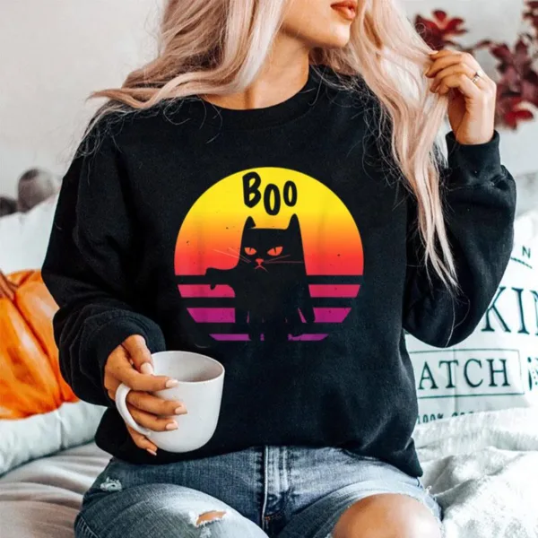 Boo Sheet Cat Halloween Ghost Retro Costume For Catlover Fun Unisex T-Shirt