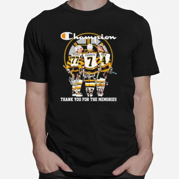 Boston Bruins Champions Thank You For The Memories Signatures Unisex T-Shirt