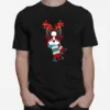 Boston Terrier Xmas Holidays Reindeer Christmas Lights Unisex T-Shirt