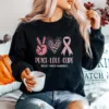 Breast Cancer Peace Love Cure In October We Wear Pink Ribbon Unisex T-Shirt