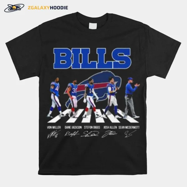 Buffalo Bills Abbey Road Von Miller Dance Jakson Stefon Diggs Signatures Unisex T-Shirt