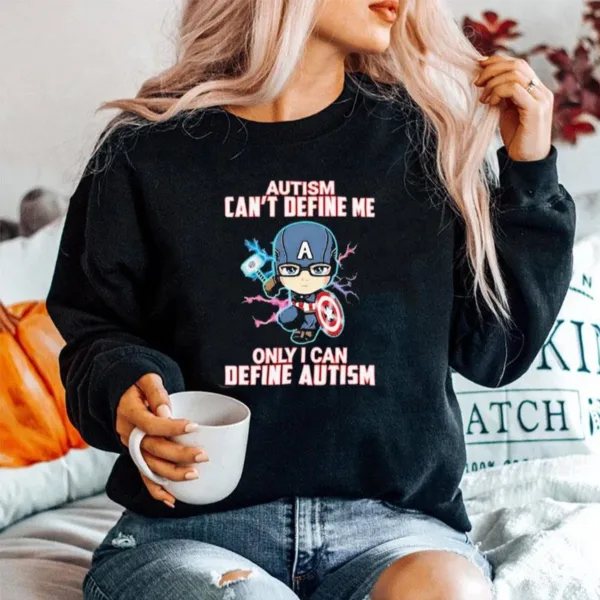 Captain America Autism Can't Define Me Only I Can Define Autism World Autism Awareness Day Unisex T-Shirt