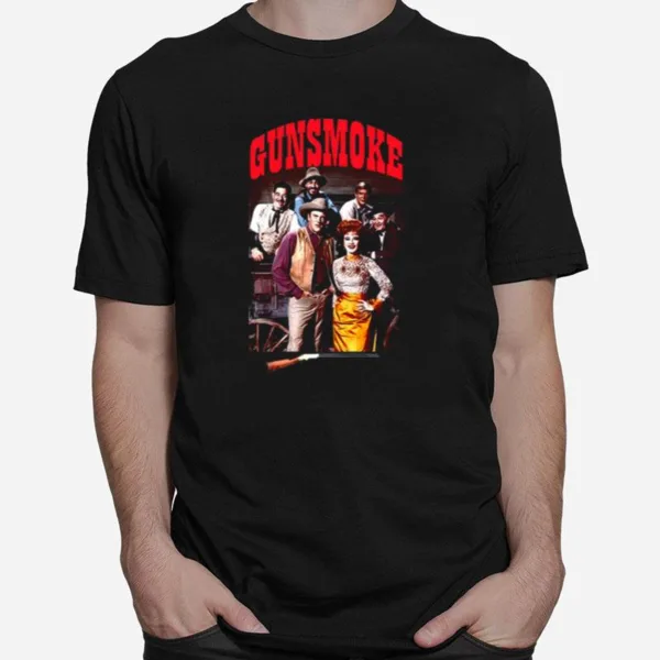 Cast Of Gunsmoke Mat Dillon And Kitty Doc And Festus Unisex T-Shirt