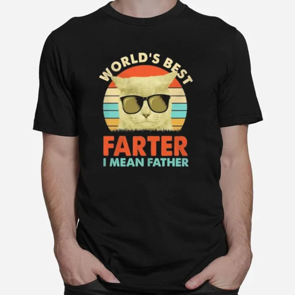 Cat World? Best Farter I Mean Father Vintage Unisex T-Shirt