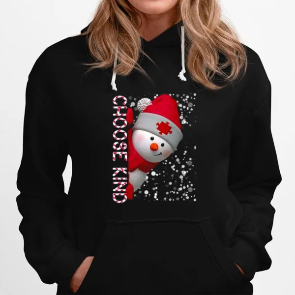 Choose Kind Autism Awareness Snowman For Christmas Unisex T-Shirt