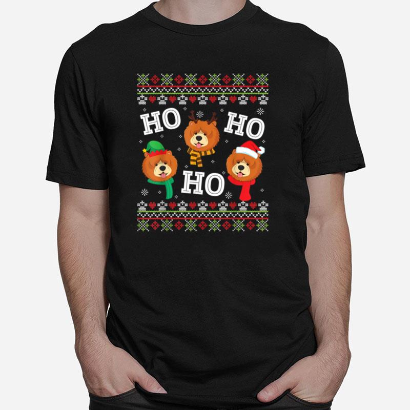 Chow Chow Dog Ho Ho Ho Merry Christmas Dad Mom Ugly Sweater Unisex T-Shirt