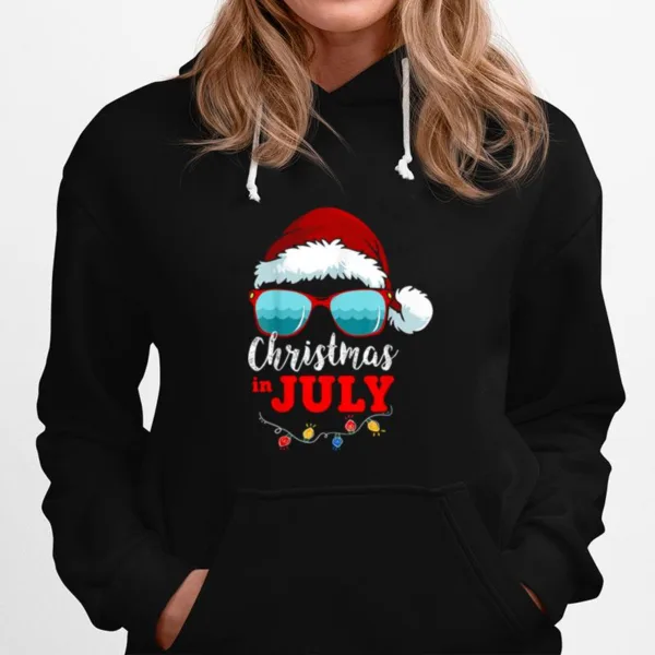 Christmas In July Santa Hat Sunglasses Unisex T-Shirt