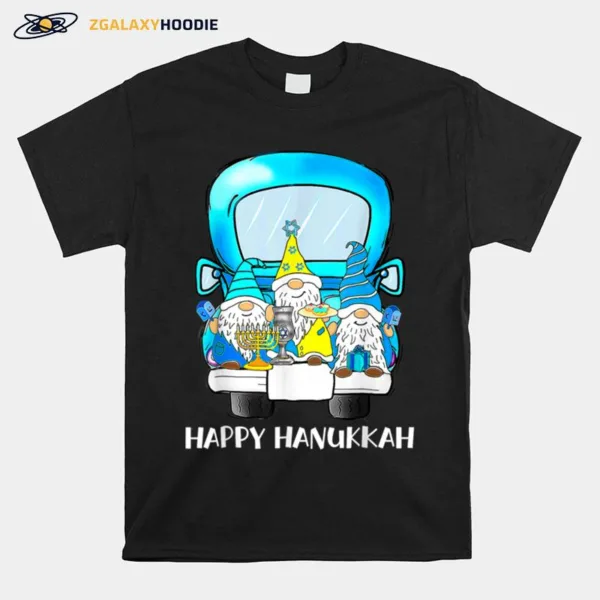 Christmas Pajama Gnomes On Truck Happy Hanukkah Merry Xmas Unisex T-Shirt