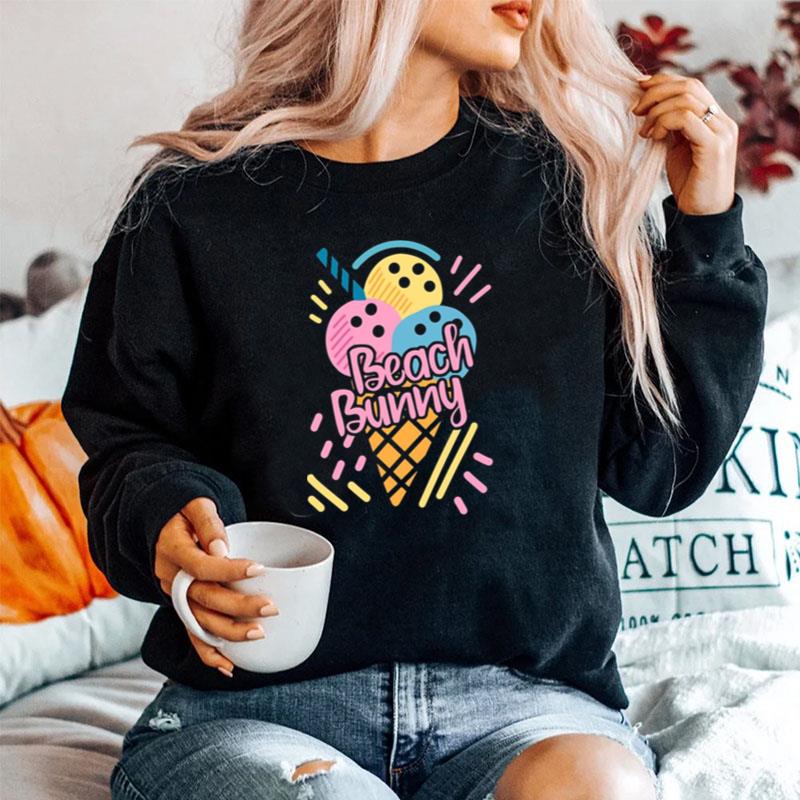 Colored Design Beach Bunny Ice Cream Unisex T-Shirt