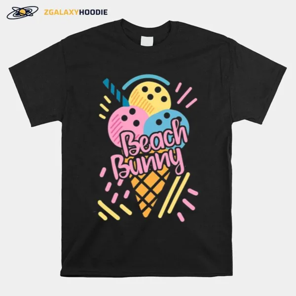 Colored Design Beach Bunny Ice Cream Unisex T-Shirt