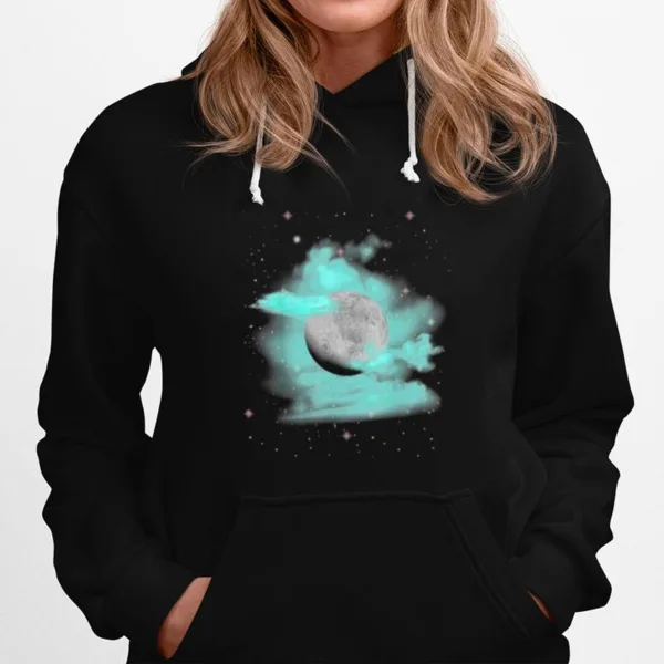 Cool Full Moon With Cloud Star Space Planets Unisex T-Shirt