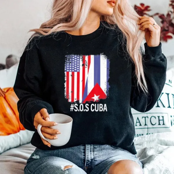 Cuba Half American Cuban Flag Sos Cuba Unisex T-Shirt