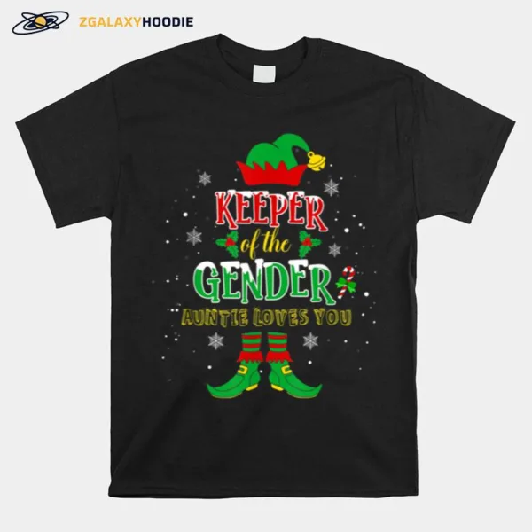 Cute Elf Christmas Pajamas Keeper Of The Gender Auntie Unisex T-Shirt