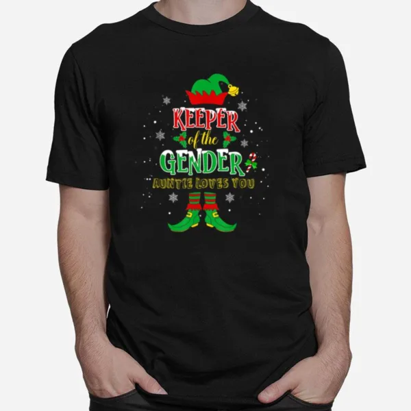 Cute Elf Christmas Pajamas Keeper Of The Gender Auntie Unisex T-Shirt