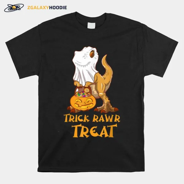 Cute Trick Rawr Treat Ghost Dino Trex Toddler Boys Halloween Unisex T-Shirt