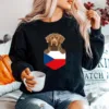 Czech Republic Flag Chesapeake Bay Retriever Dog In Pocket Unisex T-Shirt