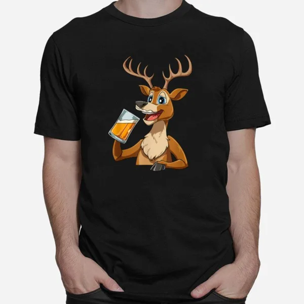 Deer Drinking Beer For A Hunter Unisex T-Shirt